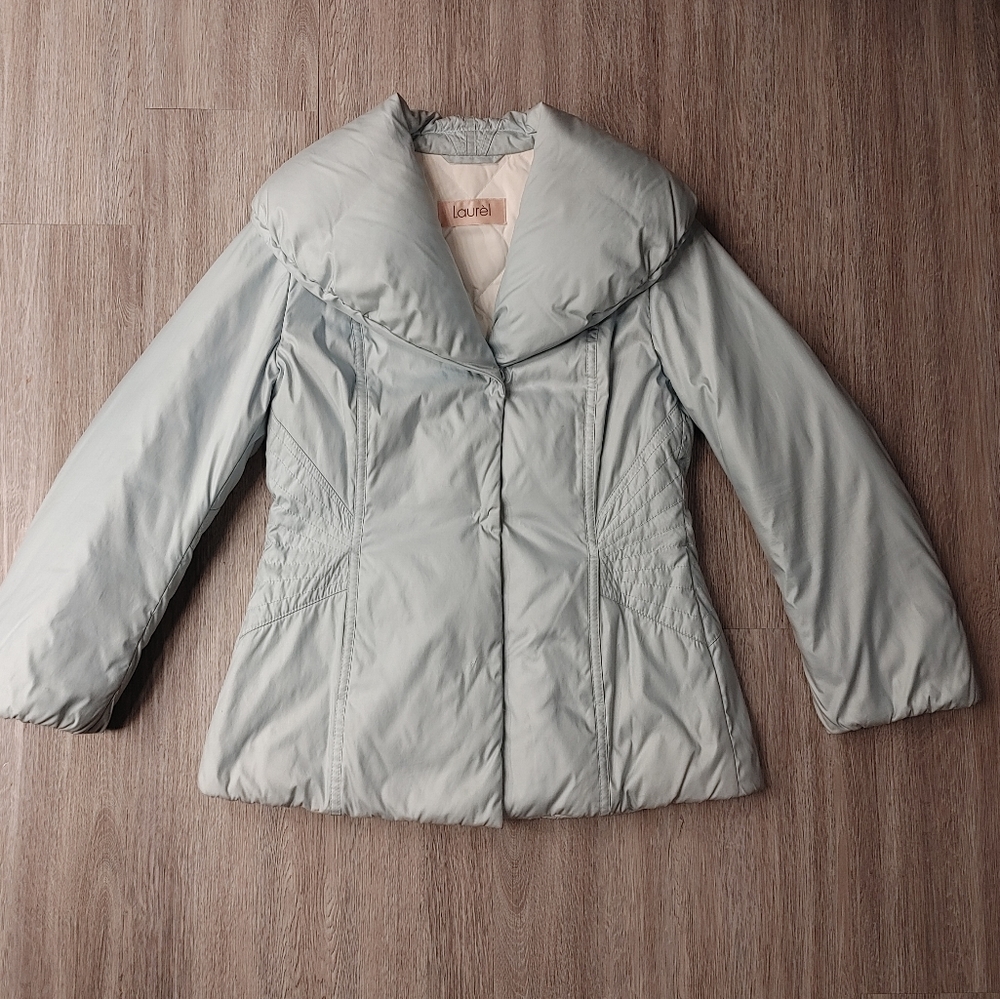 LAURÈL Vintage Ice Blue Down Puffer Jacket